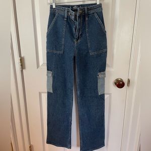 Hollister two toned baggy cargo jeans